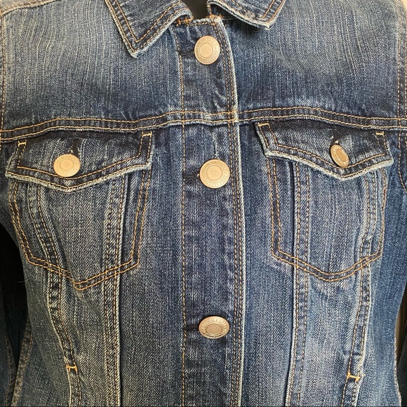 AMERICAN EAGLE Blue Denim Trucker Jean Jacket Small - Picture 4 of 14
